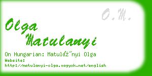 olga matulanyi business card